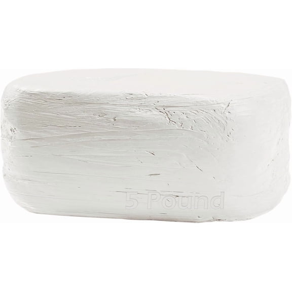 Natural Air-Dry Clay 5lbs, for Sculpting, Wheel Throwing, Hand Building, All-Purpose Modeling Clay 5lbs for Sculpting (White 5LBs)