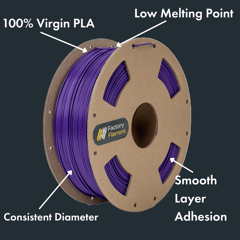 1.75mm Violet Purple PLA 3D Printer Filament, 1 KG Spool, Dimensional Accuracy +/- 0.02 mm, 3D Printing Filament