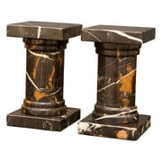 Platanus Bookends - Black and Gold Marble