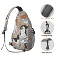 thumbnail image 2 of Sac à Dos à Bandoulière Motif Patte de Chien pour Femmes Hommes, Sac à Bandoulière Motif Chiot Mignon avec Motif Os et Queue, Sac de Randonnée de Voyage, 2 of 6