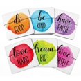 thumbnail image 1 of Inkdotpot Set of 6 Drink Coasters DecorativeNon,SlipCork Base4-inch Square PrintedCoastersEasy Clean- Quotes, 1 of 8