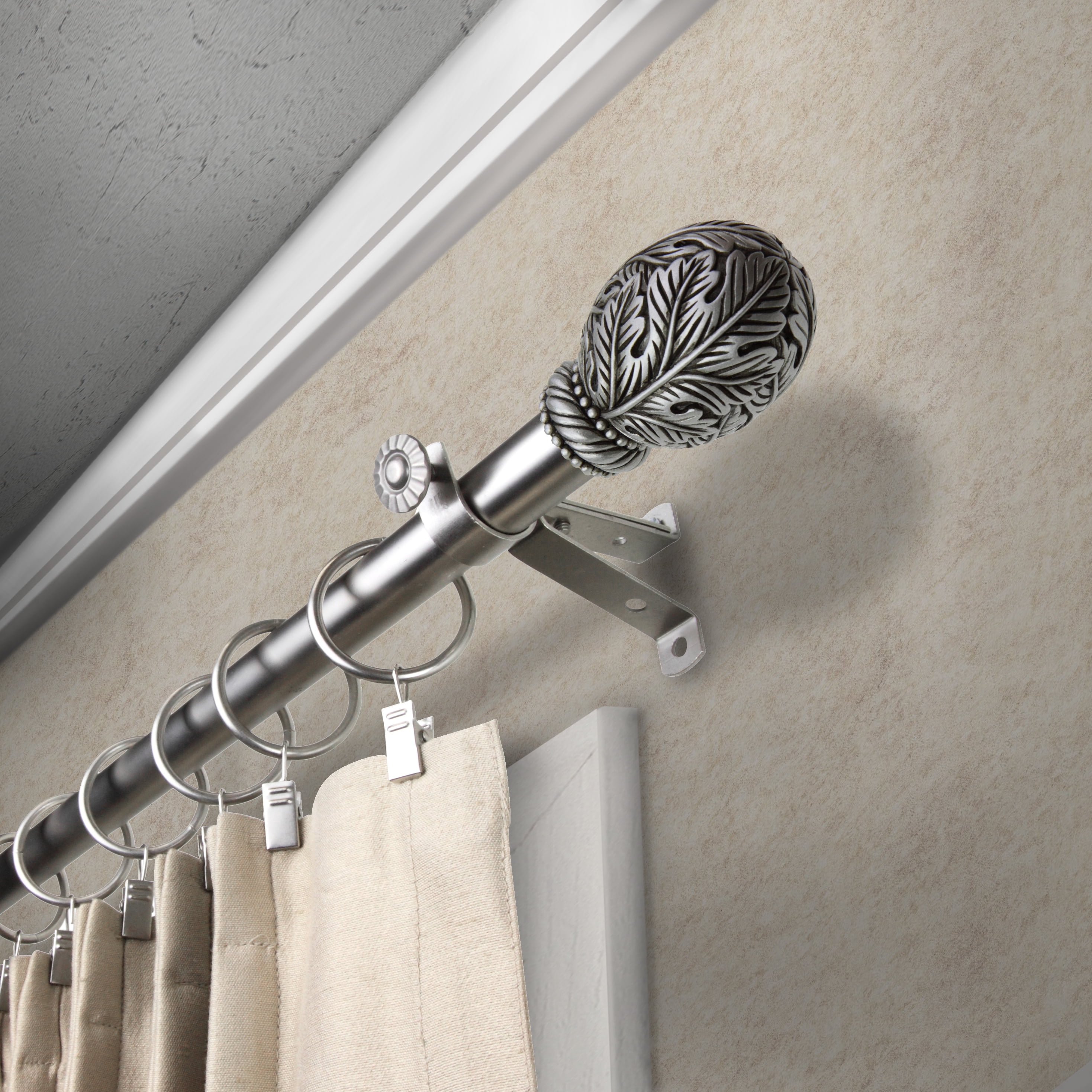 13/16" Dia Adjustable 120-170" Santino Curtain Rod in Satin Nickel