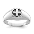thumbnail image 2 of Sterling Silver Rhodium-plated & Antiqued Cross Ring Size 11, 2 of 4