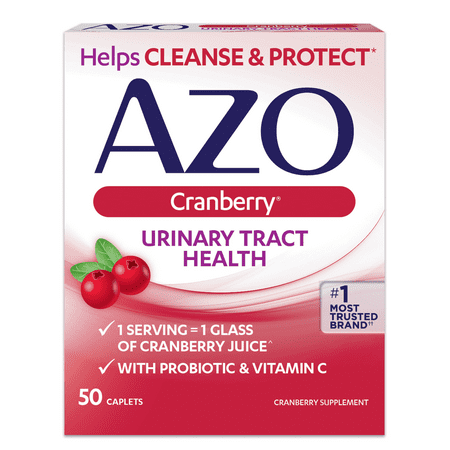 AZO Cranberry Urinary Tract Health Caplets, 50 Ct (Best Herbs For Urinary Tract Infection)