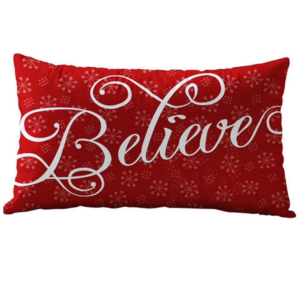 Christmas Cotton Linen Bed Sofa Waist Cushion Throw Pillow Case Cover Home Decor 