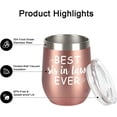 thumbnail image 2 of Sister Gifts, Best Sis in Law Ever Wine Tumbler, Mother''s Day Birthday Gifts for Sister in Law Friend Women BFF, 12Oz Stainless Steel insulated Tumbler with Lids and Straws, Rose Gold, 2 of 6