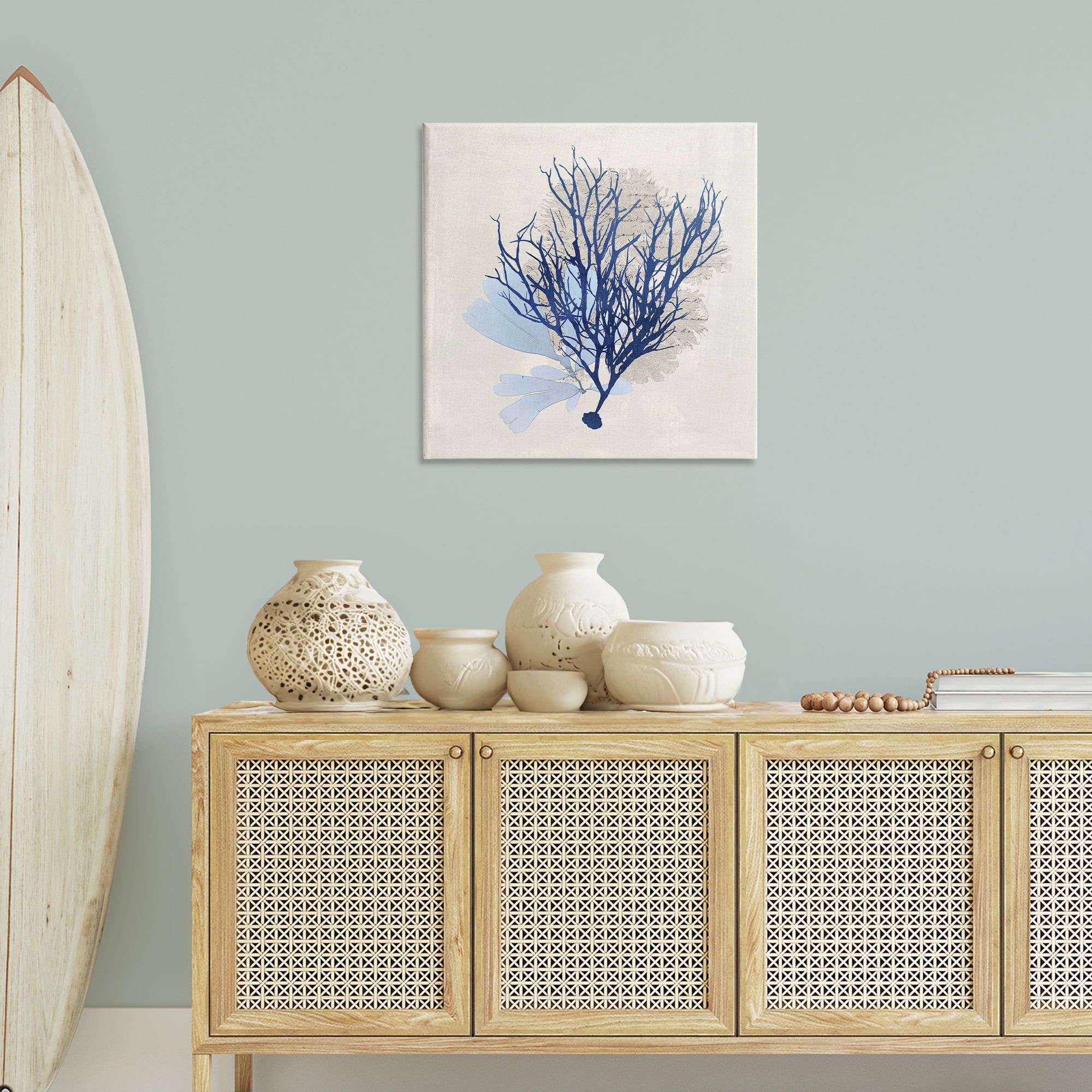 Stupell Industries Modern Coral Branch Nautical & Beach Painting Wrapped Canvas Art Print Wall Art, 30 x 30