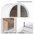 thumbnail image 6 of CQSXDA Versatile 71 Inch Tall Arched Kitchen Pantry Cabinet With Glass Door And Adjustable Shelves,Featuring Hidden Drawer Farmhouse Storage Cupboard, White, 6 of 21