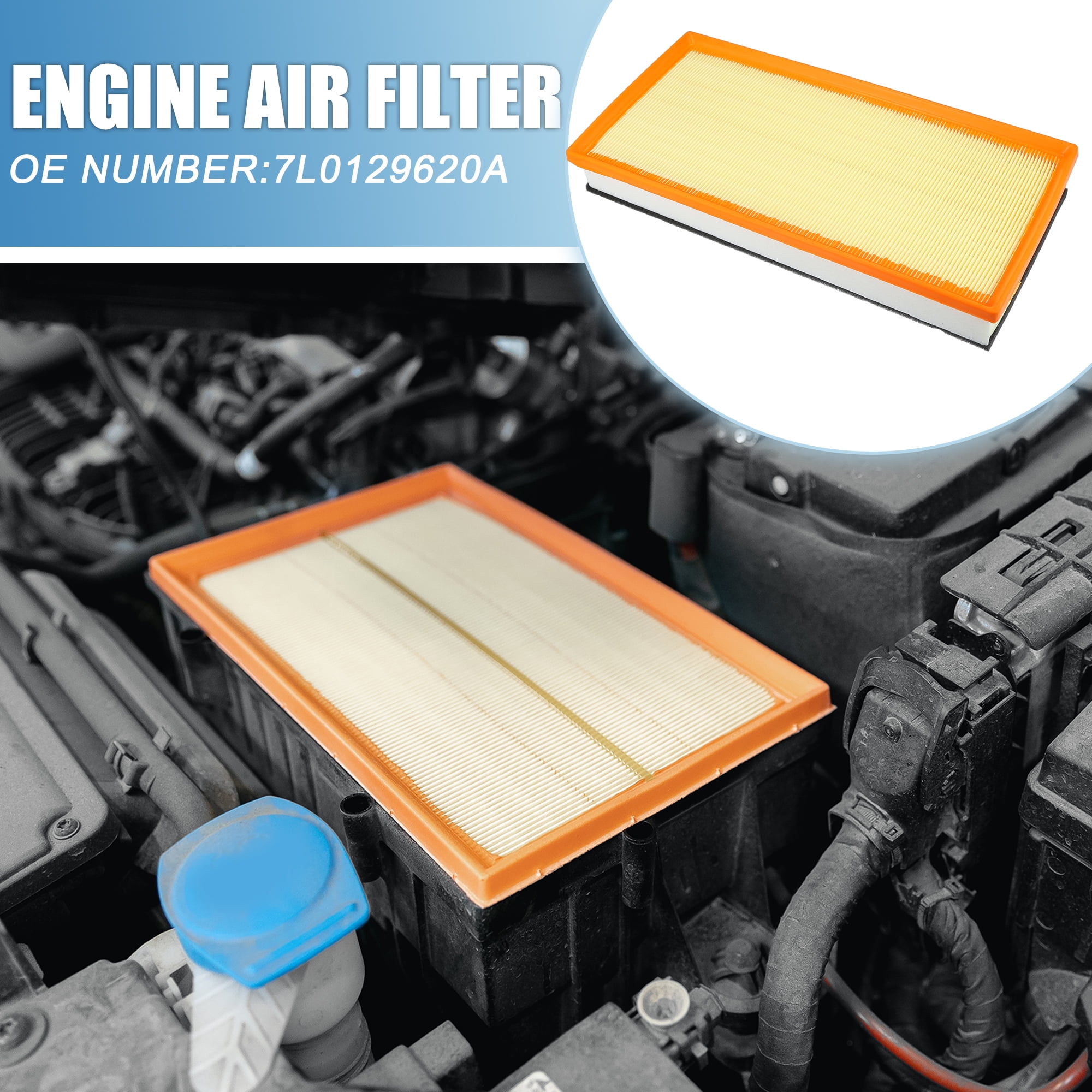 Unique Bargains Engine Air Filter No.7L0129620A Air Flow Intake Filter for Audi Q7 Yellow 1Pc