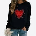 thumbnail image 2 of Tiqkatyck Valentine Shirts for Women, Women's 2024 Valentine's Day Sweatshirt Cute Heart Shaped Print Pullover Crewneck Long Sleeve Shirt, Valentine Sweatshirts for Women, Valentines Day Gifts Black, 2 of 4