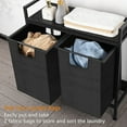 thumbnail image 7 of Modern Rolling Laundry Basket Organizer Laundry Hamper Cart with Storage Shelf, 7 of 7