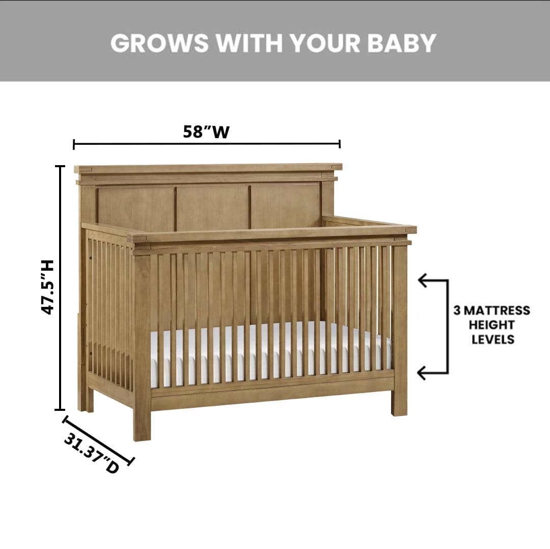 Soho Baby Mystic 4in1 Convertible Crib Honey Wood