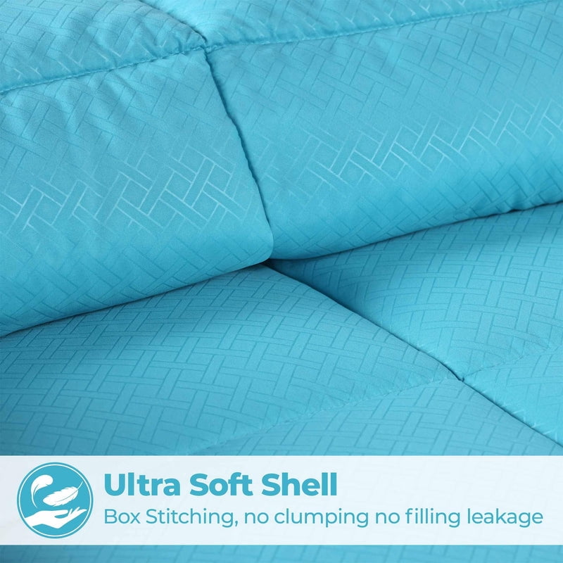Superior Striped Reversible Down Alternative Comforter, Winter Blue, Twin/Twin XL