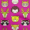 thumbnail image 1 of oneOone Cotton Jersey Fuschia Pink Fabric Cute Animal Face Pattern Sewing Craft Projects Fabric Prints By Yard 58 Inch Wide, 1 of 6