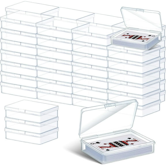 120 Pcs Playing Card Box Clear Trading Card Case Storage Organizer for Bank Business Gaming