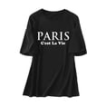 thumbnail image 5 of Trendfront Womens Paris Letter Graphic Oversized T Shirts Crewneck Drop Shoulder Tops Trendy Fashion Tee Relaxed Pullover Streetwear, 5 of 5