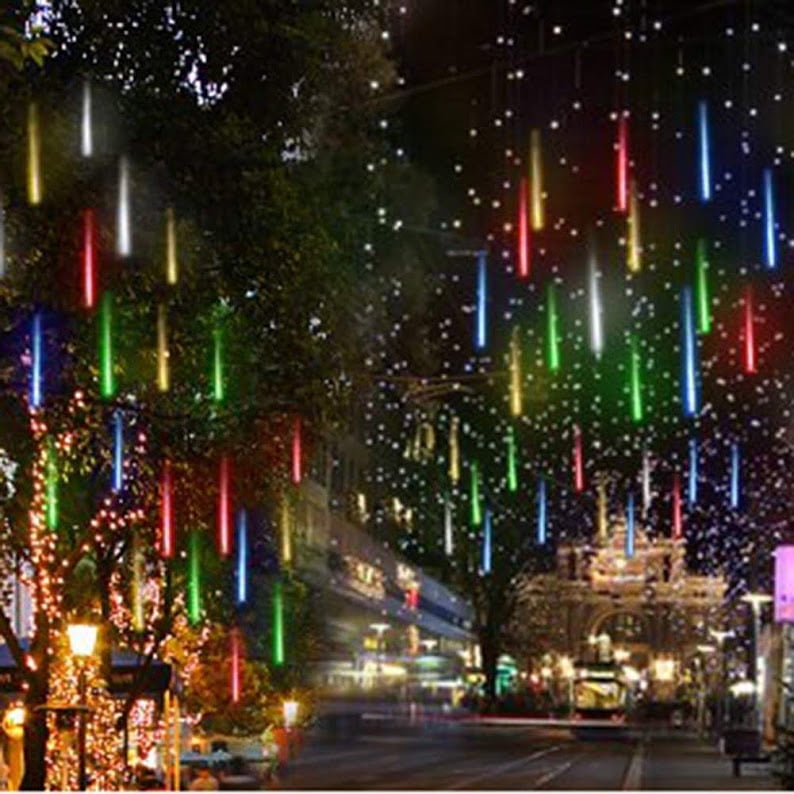 Rain Lights Led Meteor Shower 19 68 Inch 8 S Rain Lights Led Meteor Shower 19 68 Inch 8 S Outdoor Waterproof Drop Icicle Snow Falling Raindrop Cascading String For Party