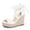 White, variant on Womens Espadrilles Wedges Sandals Heels Open Toe Tie Lace Up Platform Ankle Strap Summer Dress Shoes