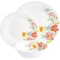 thumbnail image 2 of Gibson Home Ultra Break and Crack Resistant Dinnerware Set, Round: Service for 6 (18pcs), Red Floral, 2 of 7