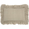 thumbnail image 1 of homeroots home decor 386192 Dainty Ruffle Edged Beige Lumbar Pillow, 1 of 1
