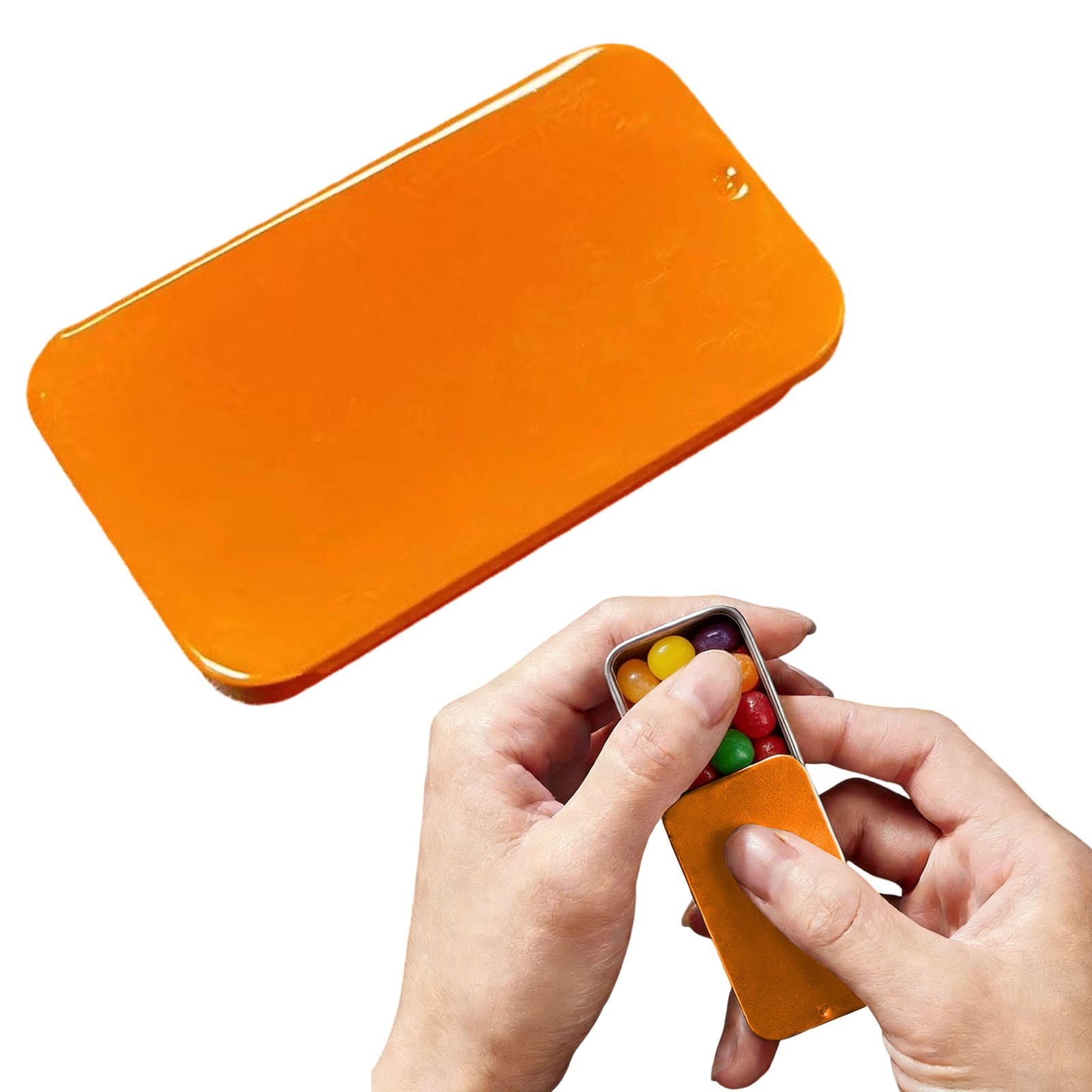 CMYYNNA Metal Rectangular Hinged Tins - Pack of 10 Matte Red & Orange Mini Portable Box Containers Small Empty Storage Tins with Lids Home Organizer Kit for Storage Drawing Pin Jewelry Crafts