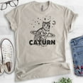 thumbnail image 2 of Caturn Shirt, Unisex Women's Men's Shirt, Cat T-shirt, Kitten Shirt, Cat Lover Shirt, Light Silk Gray, Medium, 2 of 6