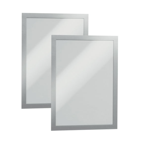 DURABLE Magnetic DURAFRAME Document Sign Holder, Letter-Size 8-1/2" x 11", Silver, 2 Pack (477123)