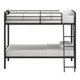 thumbnail image 4 of Chelsea Lane Elise Twin over Twin Modern Metal Bunk Bed with Ladder, Black, 4 of 7