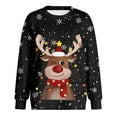 thumbnail image 5 of TTUHYWXI 2025 Womens Ugly Christmas Sweatshirt Funny Cute Xmas Tree Reindeer Snowman Tops Long Sleeve Crewneck Sweater (Black, XXL), 5 of 5