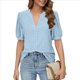 thumbnail image 1 of Camisas de Corta Abullonadas de Verano Azul S, 1 of 8