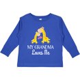thumbnail image 3 of Inktastic Grandma Loves Me Girls Giraffe Granddaughter Girls Long Sleeve Toddler T-Shirt, 3 of 5