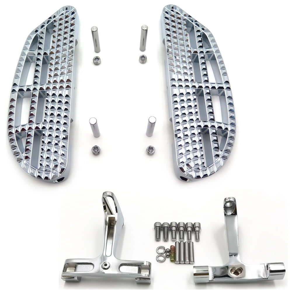 HTTMT- Chrome Dominator Leaf Passenger Floorboard Knob Compatible With Harley 1993-later Touring