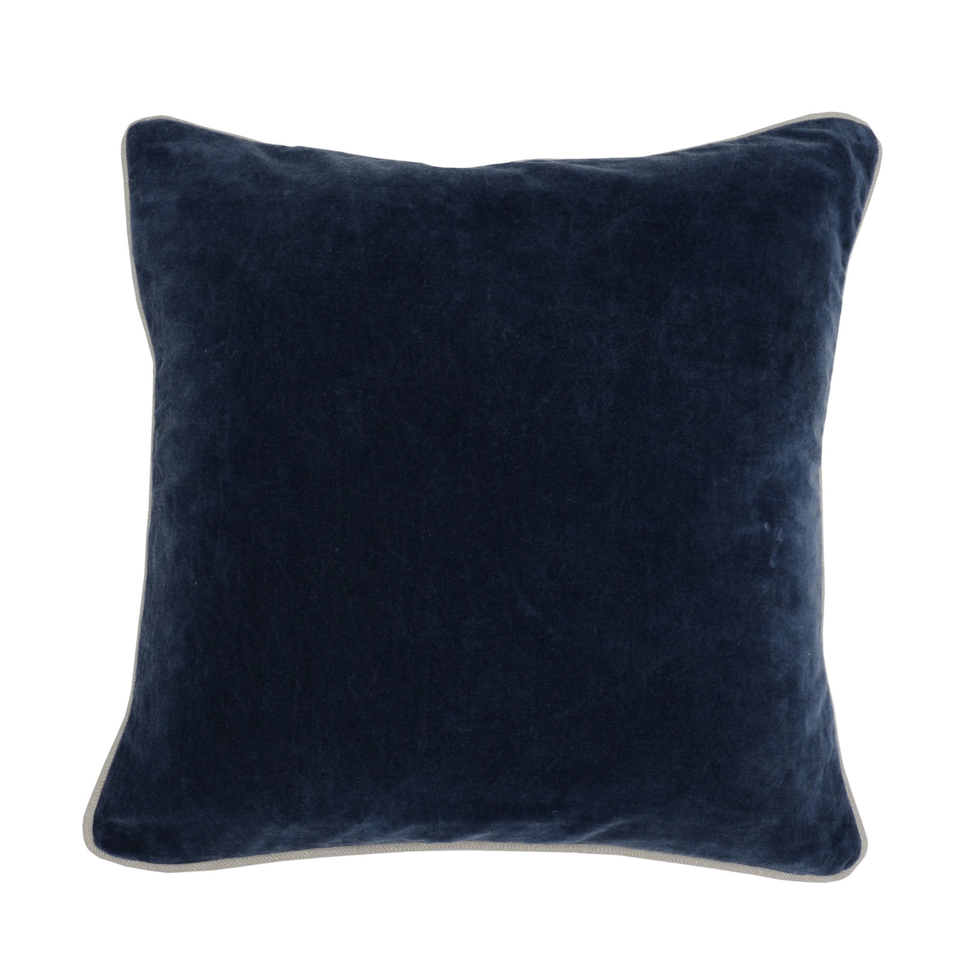 Luxury Shimmering Navy Blue Gold Abstract Brush Stroke Cushion Piped Edge Velvet