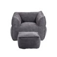 thumbnail image 3 of Bean Bag Chair Lazy Sofa/Footstool Durable Comfort Lounger High Back Bean Bag Chair Couch for Adults and Kids, Indoor & Outdoor (Dark Gray), 3 of 5