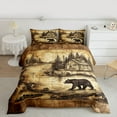 thumbnail image 3 of Homewish Wild Animal Bear Bedding Comforter Set,Rustic Farmhouse Cabin Twin Comforter Sets,Beige Brown Bedding Set For Boys Kids,Ultra Soft Home Decor Reversible,2 Pieces, 3 of 9