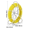 thumbnail image 5 of KFFKFF Fiberglass Fish Tape, 425 ft Length, 1/4 inch Diameter, with Steel Reel Stand and 3 Pulling Heads, Ideal for Cable Management in Walls and Electrical Ducts, Non-Conductive Material, 5 of 9
