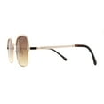 thumbnail image 3 of Understated Rectangle Chain Jewel Brow Trim Fashion Sunglasses Gold Brown, 3 of 4