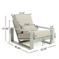 thumbnail image 3 of GDF Studio Modern Outdoor Patio Aluminum Lounge Chair with Cushions, Ergonomic Design, Silver+Beige, 3 of 8