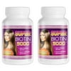 Super Biotin 5000 Maximum Strength For Hair Growth, Skin, and Nails 60 Capsules Per Bottle (2 bottles)