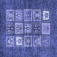thumbnail image 1 of Ahgly Company Machine Washable Indoor Square Abstract Blue Modern Area Rugs, 5' Square, 1 of 4