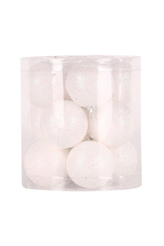 White Foam Shatterproof Hanging Ball Ornaments, 12 Count (1.18")