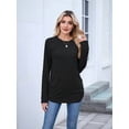 thumbnail image 5 of Womens Sweaters Long Sleeve Shirts Fall Fashion Trendy Tops Ruched Outfits Winter Clothing Black XL, 5 of 9
