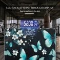 thumbnail image 3 of High Precision Body Weight Scale Smart Bathroom Scales with Large LCD Display(400lbs),Decorative for Bedroom-Beautiful Turquoise Butterflies Flying Around White Flowers, 3 of 4