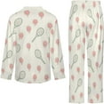 thumbnail image 5 of Top-kevin Womens Pajamas Set Christmas Bows And Stars Pattern Soft Long Sleeve Sleepwear Button Down Sets, 5 of 12