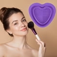 thumbnail image 5 of Unique Bargains Foldable Heart-shaped Makeup Sponge Brush Cleaner Purple, 5 of 5