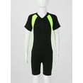 thumbnail image 6 of renvena Girls Kids One Piece Swimsuit Short Sleeves Rash Guard UPF 50+ with Front Zipper Closure Black Yellow 10-12, 6 of 7