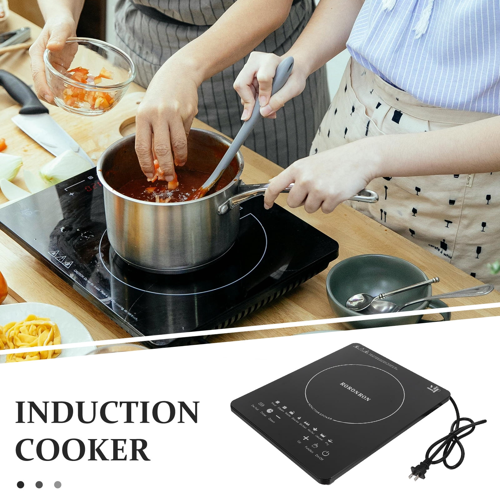 Soimiss Portable Induction Cooktop Induction Burner Cooker With Single Electric Cooktops Countertop Stove With 8 Temperature