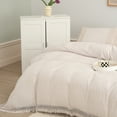 thumbnail image 6 of Move Over Beige Grey Macrame Tassel Bedding Sets Twin Washed Microfiber Tassel Patern Boho Handmade Duvet Cover Set No Filling, 6 of 8