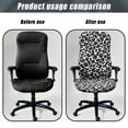 thumbnail image 4 of Xixirimido Leopard Black Print Office Chair Covers, Stretch Computer Chair Cover, Universal Boss Chair Covers Rotating Chair High Back Chair Slipcover for Home Office, Large, 4 of 6