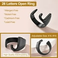 thumbnail image 6 of KeyStyle Black Letter Initial Ring for Women Bold Open Statement Ring Adjustable Trendy Party Jewelry Birthday Valentine's Day Gift for Wife, 6 of 10